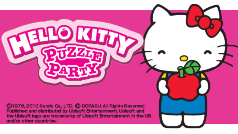 Hello Kitty Puzzle Party title screen for PSP
